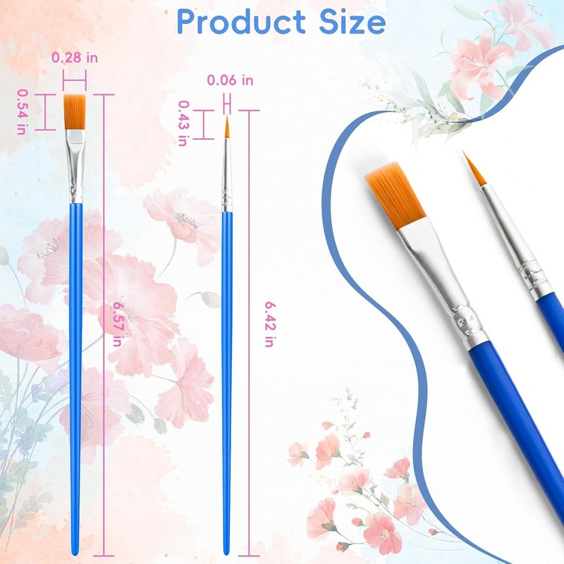 Blablaovy فرشاة طلاء صغيرة، 80 قطعة فرش طلاء أكريليك مسطحة ومدورة بالجملة لتحديث الألوان، طلاء مائي، زيت، قماش، رسم على الوجه، فرش طلاء للأطفال في الفصول الدراسية والطلاب وحفلات الطلاء. - Image 4